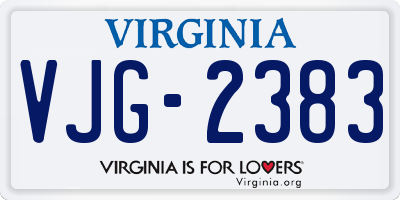 VA license plate VJG2383