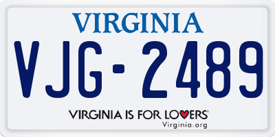VA license plate VJG2489