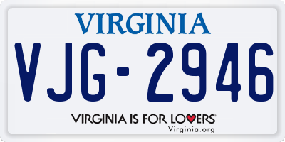 VA license plate VJG2946