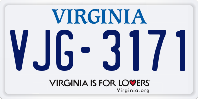 VA license plate VJG3171