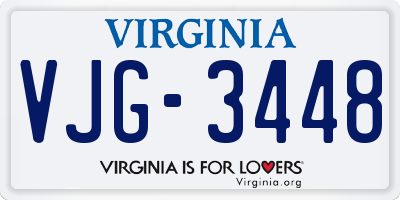 VA license plate VJG3448