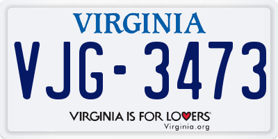 VA license plate VJG3473
