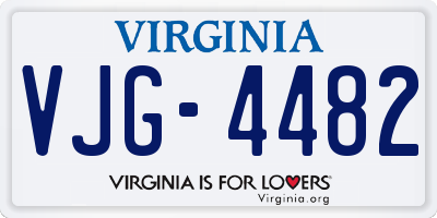 VA license plate VJG4482