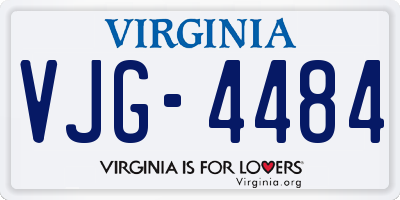 VA license plate VJG4484