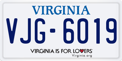 VA license plate VJG6019