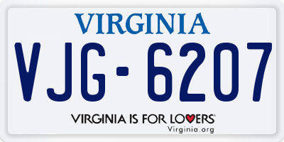 VA license plate VJG6207