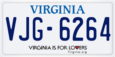 VA license plate VJG6264
