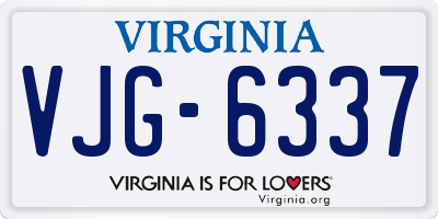 VA license plate VJG6337