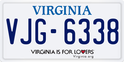 VA license plate VJG6338