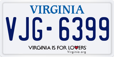 VA license plate VJG6399