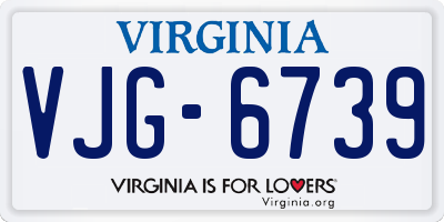 VA license plate VJG6739