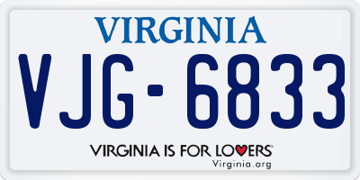 VA license plate VJG6833