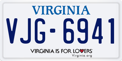 VA license plate VJG6941