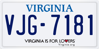 VA license plate VJG7181