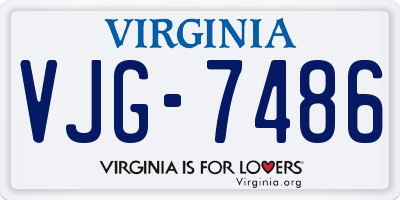 VA license plate VJG7486
