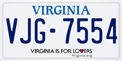 VA license plate VJG7554