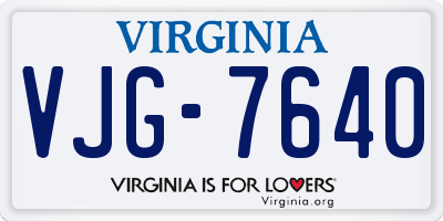 VA license plate VJG7640