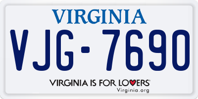 VA license plate VJG7690
