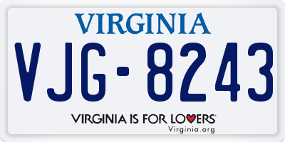VA license plate VJG8243