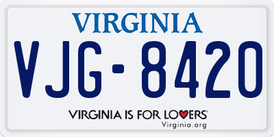 VA license plate VJG8420