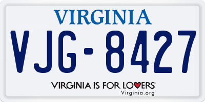 VA license plate VJG8427