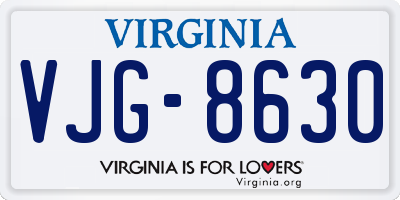 VA license plate VJG8630