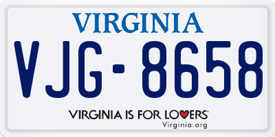 VA license plate VJG8658