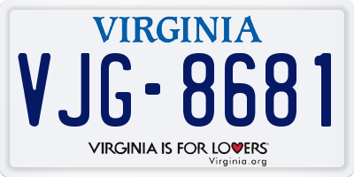 VA license plate VJG8681