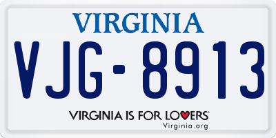 VA license plate VJG8913