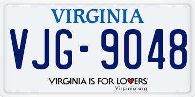 VA license plate VJG9048