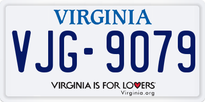 VA license plate VJG9079