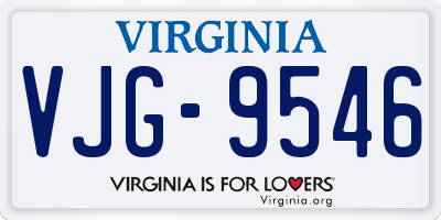 VA license plate VJG9546