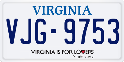 VA license plate VJG9753