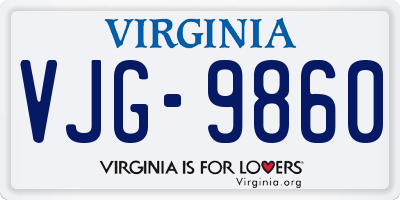 VA license plate VJG9860