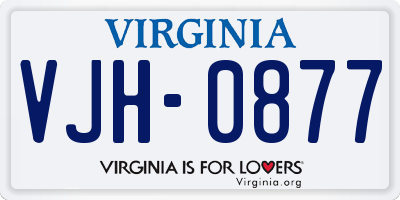 VA license plate VJH0877