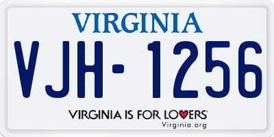 VA license plate VJH1256