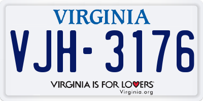 VA license plate VJH3176
