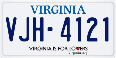 VA license plate VJH4121