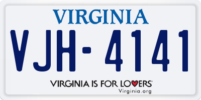 VA license plate VJH4141