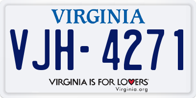 VA license plate VJH4271