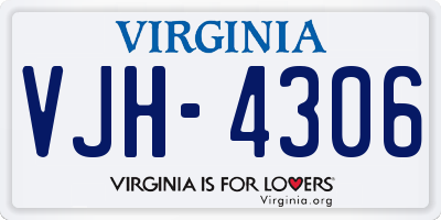 VA license plate VJH4306