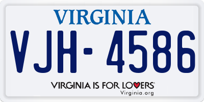 VA license plate VJH4586