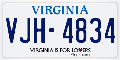 VA license plate VJH4834