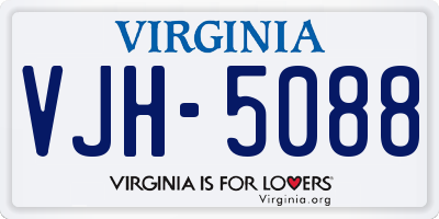 VA license plate VJH5088