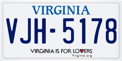 VA license plate VJH5178