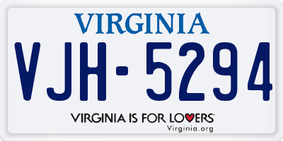 VA license plate VJH5294