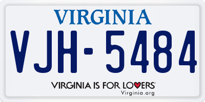 VA license plate VJH5484