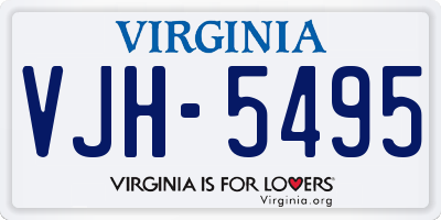 VA license plate VJH5495