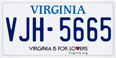 VA license plate VJH5665