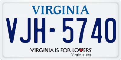 VA license plate VJH5740